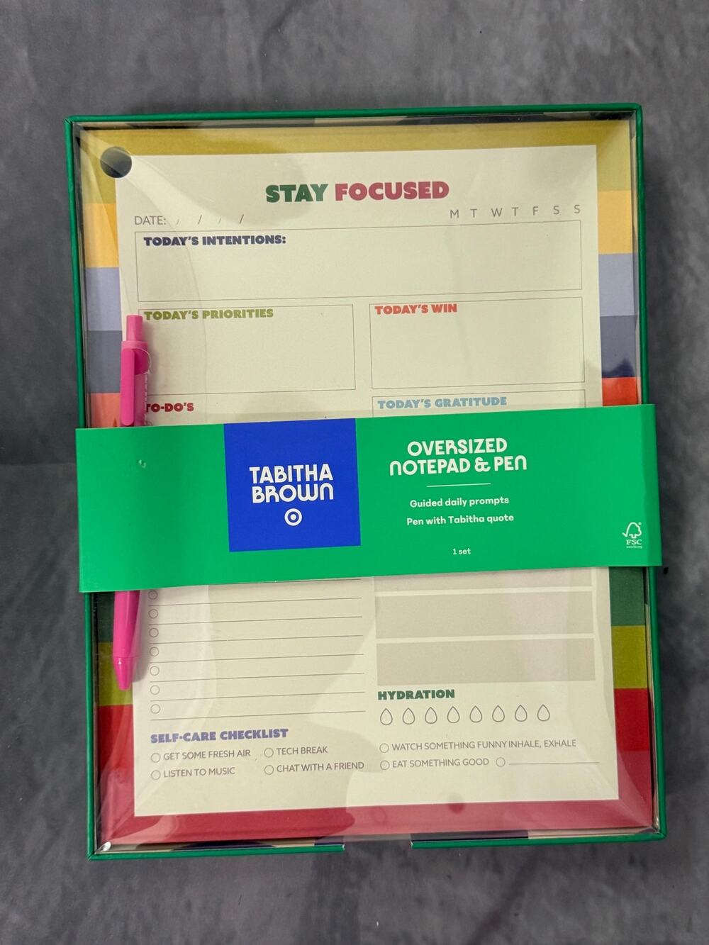 Tabitha Brown for Target - Stay Focused Oversized Notepad and Pen NEVER USED